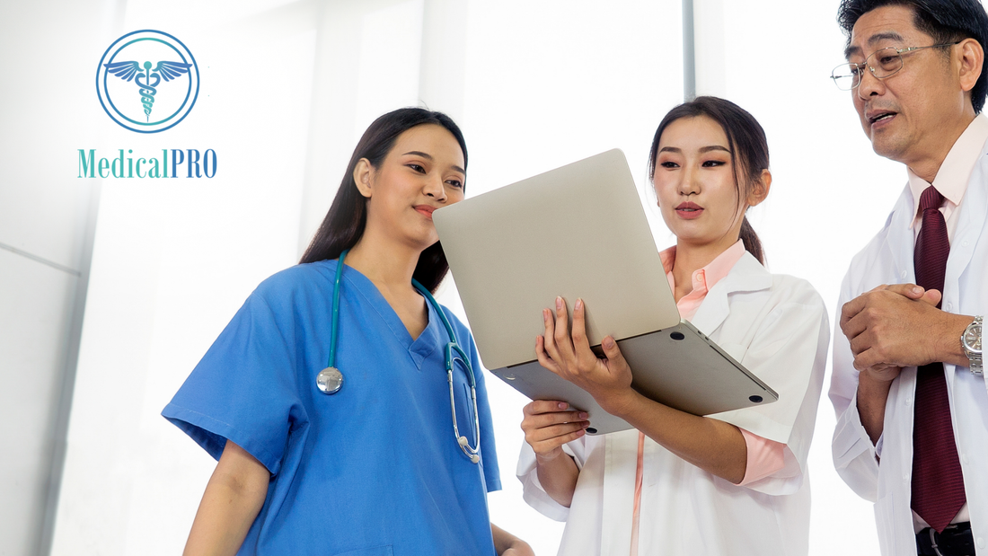 A view of healthcare professionals using online patient appointment system.